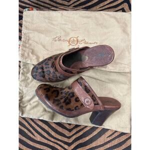 Born Crown Pony Hair Animal Print Healed Clog